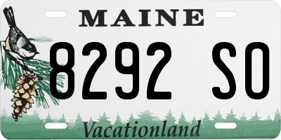 ME license plate 8292SO
