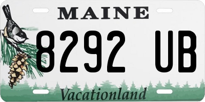ME license plate 8292UB