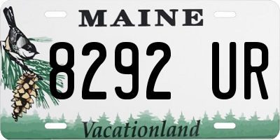 ME license plate 8292UR