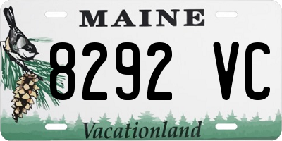 ME license plate 8292VC