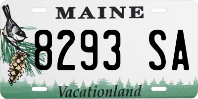 ME license plate 8293SA