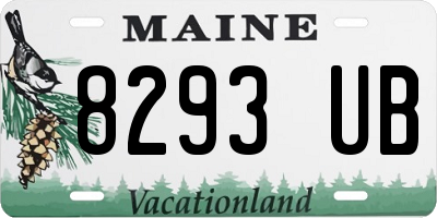 ME license plate 8293UB