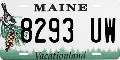 ME license plate 8293UW