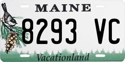 ME license plate 8293VC