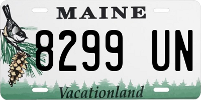 ME license plate 8299UN
