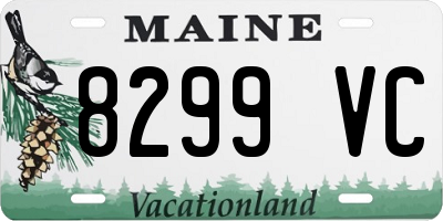ME license plate 8299VC