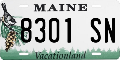 ME license plate 8301SN