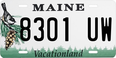 ME license plate 8301UW