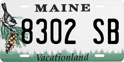 ME license plate 8302SB