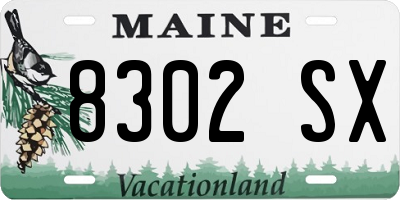 ME license plate 8302SX