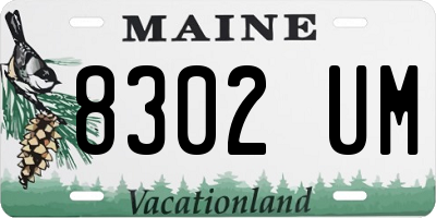 ME license plate 8302UM