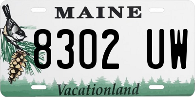 ME license plate 8302UW