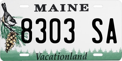 ME license plate 8303SA