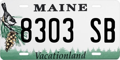 ME license plate 8303SB