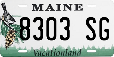 ME license plate 8303SG