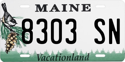 ME license plate 8303SN