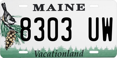 ME license plate 8303UW