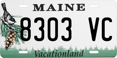 ME license plate 8303VC