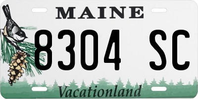 ME license plate 8304SC