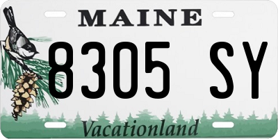 ME license plate 8305SY