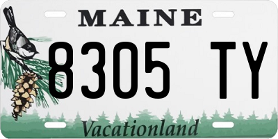 ME license plate 8305TY