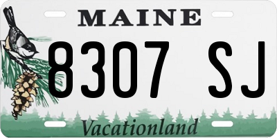 ME license plate 8307SJ