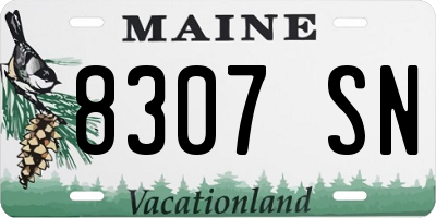 ME license plate 8307SN