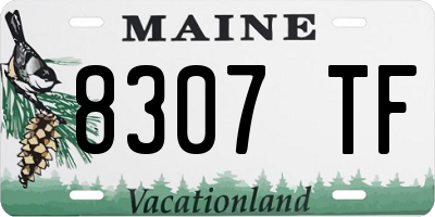 ME license plate 8307TF