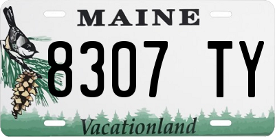 ME license plate 8307TY
