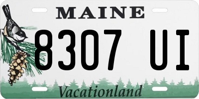 ME license plate 8307UI