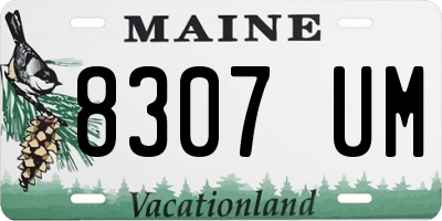 ME license plate 8307UM