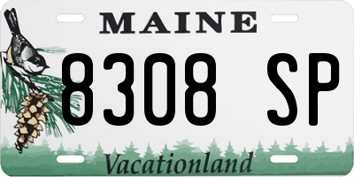 ME license plate 8308SP
