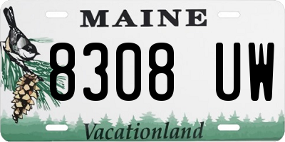 ME license plate 8308UW