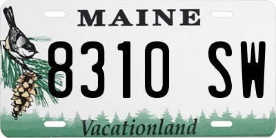 ME license plate 8310SW