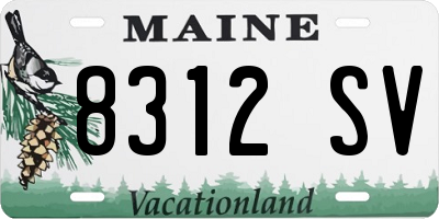 ME license plate 8312SV
