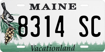 ME license plate 8314SC