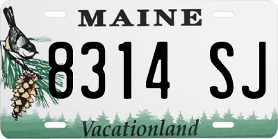 ME license plate 8314SJ