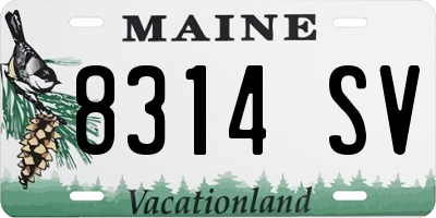 ME license plate 8314SV