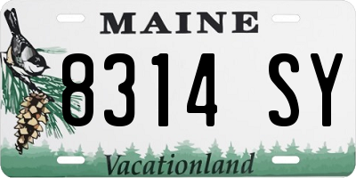 ME license plate 8314SY