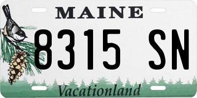 ME license plate 8315SN