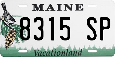 ME license plate 8315SP
