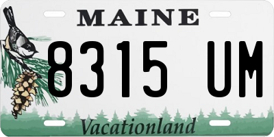 ME license plate 8315UM