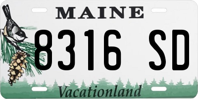 ME license plate 8316SD
