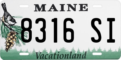 ME license plate 8316SI