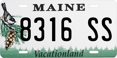 ME license plate 8316SS