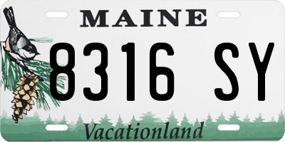 ME license plate 8316SY