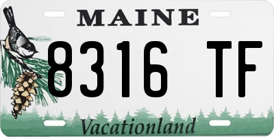 ME license plate 8316TF
