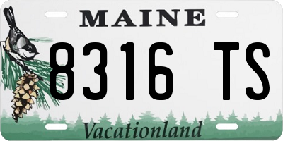 ME license plate 8316TS