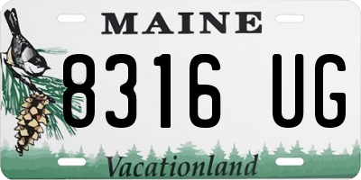 ME license plate 8316UG
