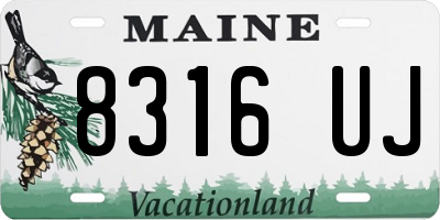 ME license plate 8316UJ